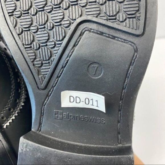 alpine swiss Basel Mens Dress Shoes Brogue Medallion Wing Tip Slip On Loafers - Picture 7 of 9